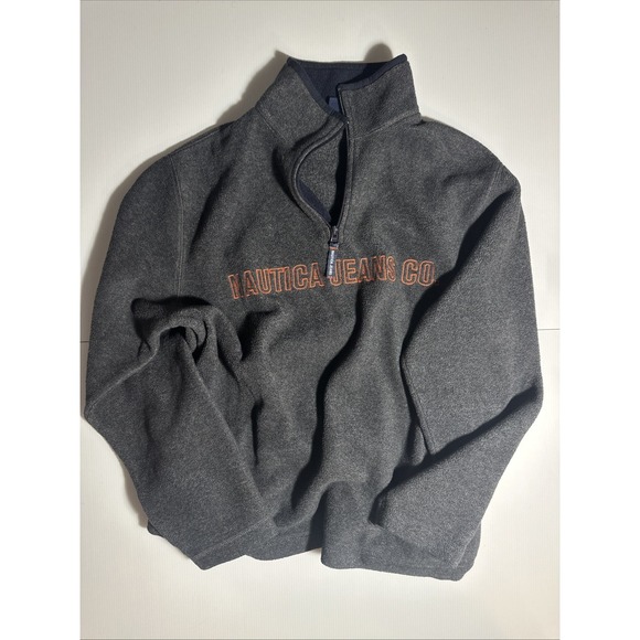 Nautica Other - Nautica Jeans Co. Sweatshirt Mens Medium Quarter Zip Fleece Pullover Made USA